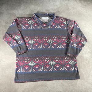 90’s Pacer Aztec Southwestern Geometric Pattern Pullover Lightweight Sweater
